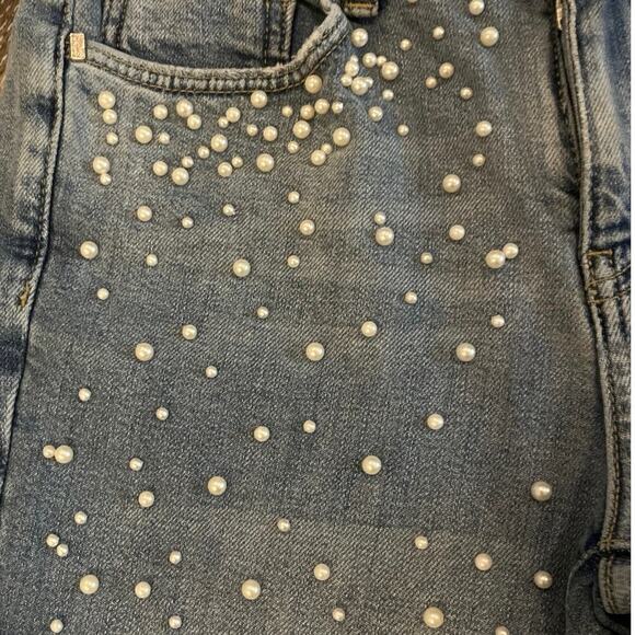 Anthropologie Pilcro and the Letterpress Script Pearl Jeans Size 26 Skinny Blue - Picture 13 of 13